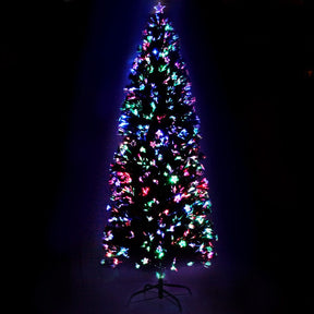 Jingle Jollys 2.4m Christmas Tree Optic Fibre LED Xmas tree Multi Colour - SportZone.co.nz
