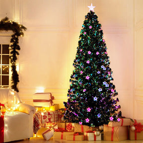 Jingle Jollys 2.4m Christmas Tree Optic Fibre LED Xmas tree Multi Colour - SportZone.co.nz