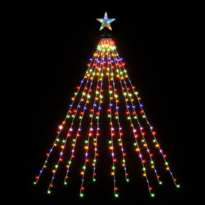 Jingle Jollys 2.5M Christmas Lights Waterfall String Light 300 LED Star Topper - SportZone.co.nz