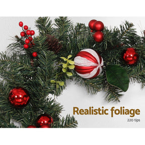 Jingle Jollys 2.7m Christmas Garland with Decorations Xmas Wedding Party - SportZone.co.nz