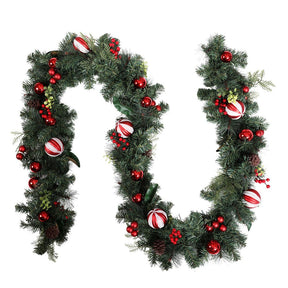 Jingle Jollys 2.7m Christmas Garland with Decorations Xmas Wedding Party - SportZone.co.nz