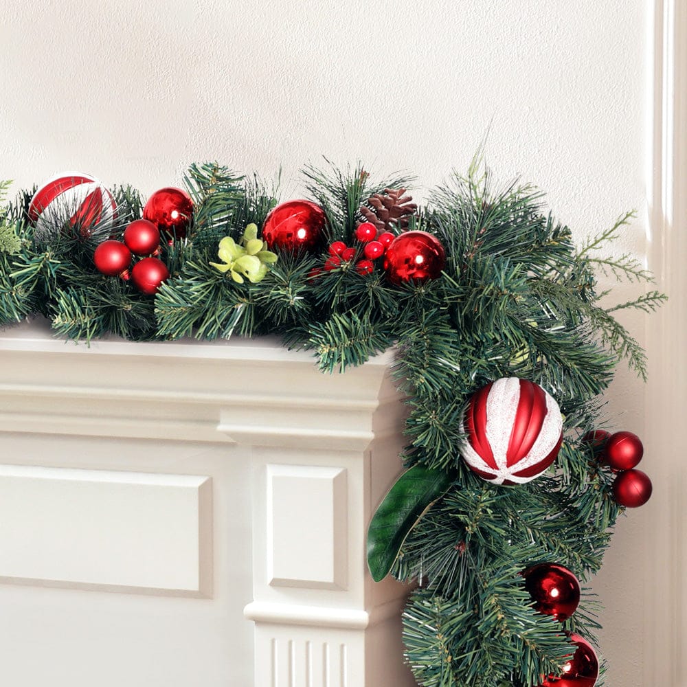 Jingle Jollys 2.7m Christmas Garland with Decorations Xmas Wedding Party - SportZone.co.nz
