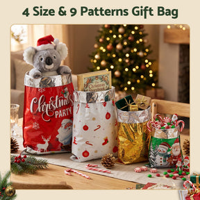 Jingle Jollys 27PCS Christmas Gift Bags Large Medium Small 9 Christmas Designs Set - SportZone.co.nz