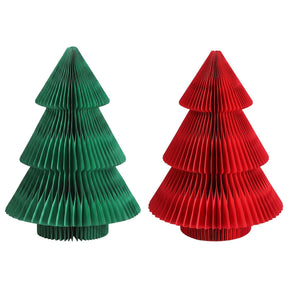 Jingle Jollys 2X Folding Christmas Tree 47CM Xmas Table Decorations Red&Green - SportZone.co.nz