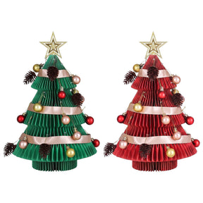 Jingle Jollys 2X Folding Christmas Tree 47CM Xmas Table Decorations Red&Green - SportZone.co.nz