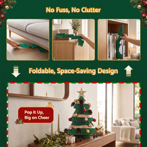 Jingle Jollys 2X Folding Christmas Tree 47CM Xmas Table Decorations Red&Green - SportZone.co.nz