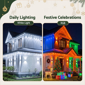 Jingle Jollys 30M Christmas Permanent Outdoor Lights Smart Eaves String App Control Decoration 72LED - SportZone.co.nz