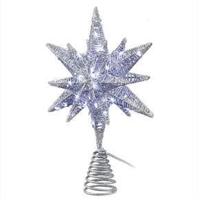 Jingle Jollys 3D Christmas Tree Topper Star LED Decorations Xmas Party Timer - SportZone.co.nz