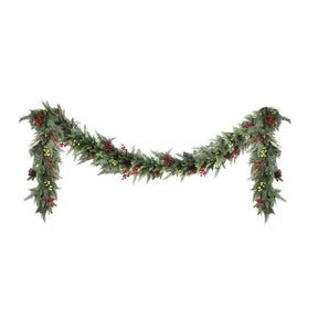 Jingle Jollys 3M Christmas Garland Pre-lit LED with Pine Cones Xmas Decor Green - SportZone.co.nz