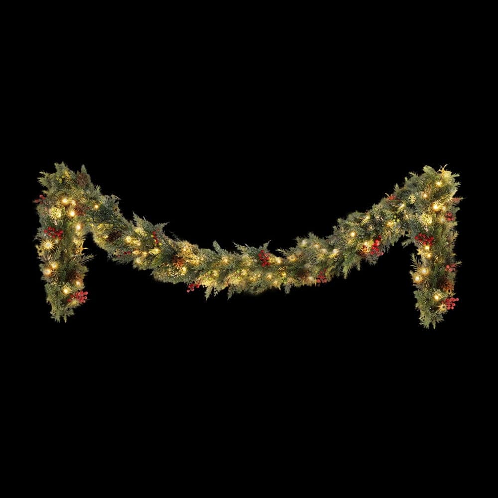 Jingle Jollys 3M Christmas Garland Pre-lit LED with Pine Cones Xmas Decor Green - SportZone.co.nz
