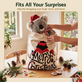 Jingle Jollys 3PCS Christmas Santa Sacks Large Reusable Personalised Canvas Gift Storage Bags - SportZone.co.nz