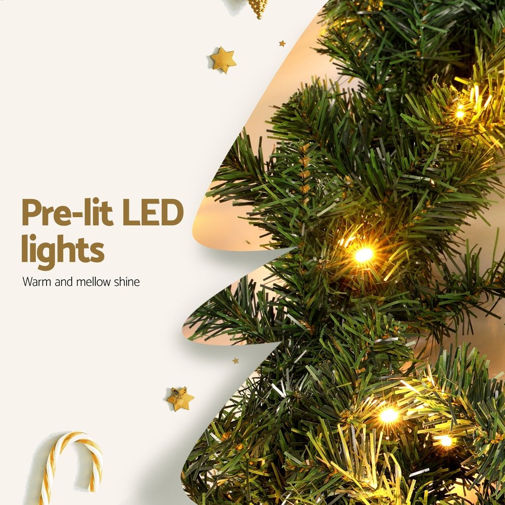 Jingle Jollys 5M Christmas Garland LED Lights Party Xmas Decorations 380 TIPS - SportZone.co.nz