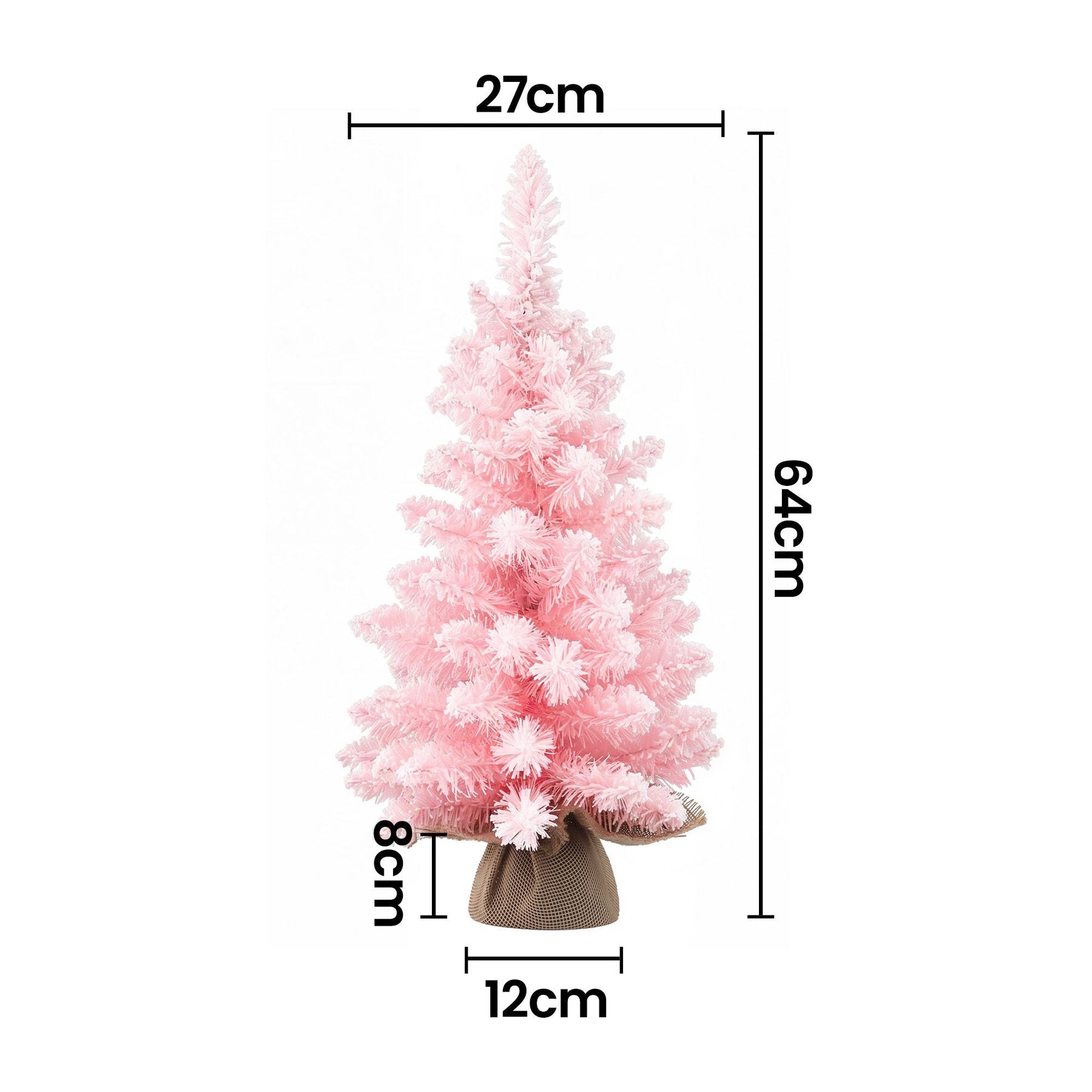 Jingle Jollys 60cm Flocked Pink Christmas Tree Mini Tabletop Xmas Tree - SportZone.co.nz