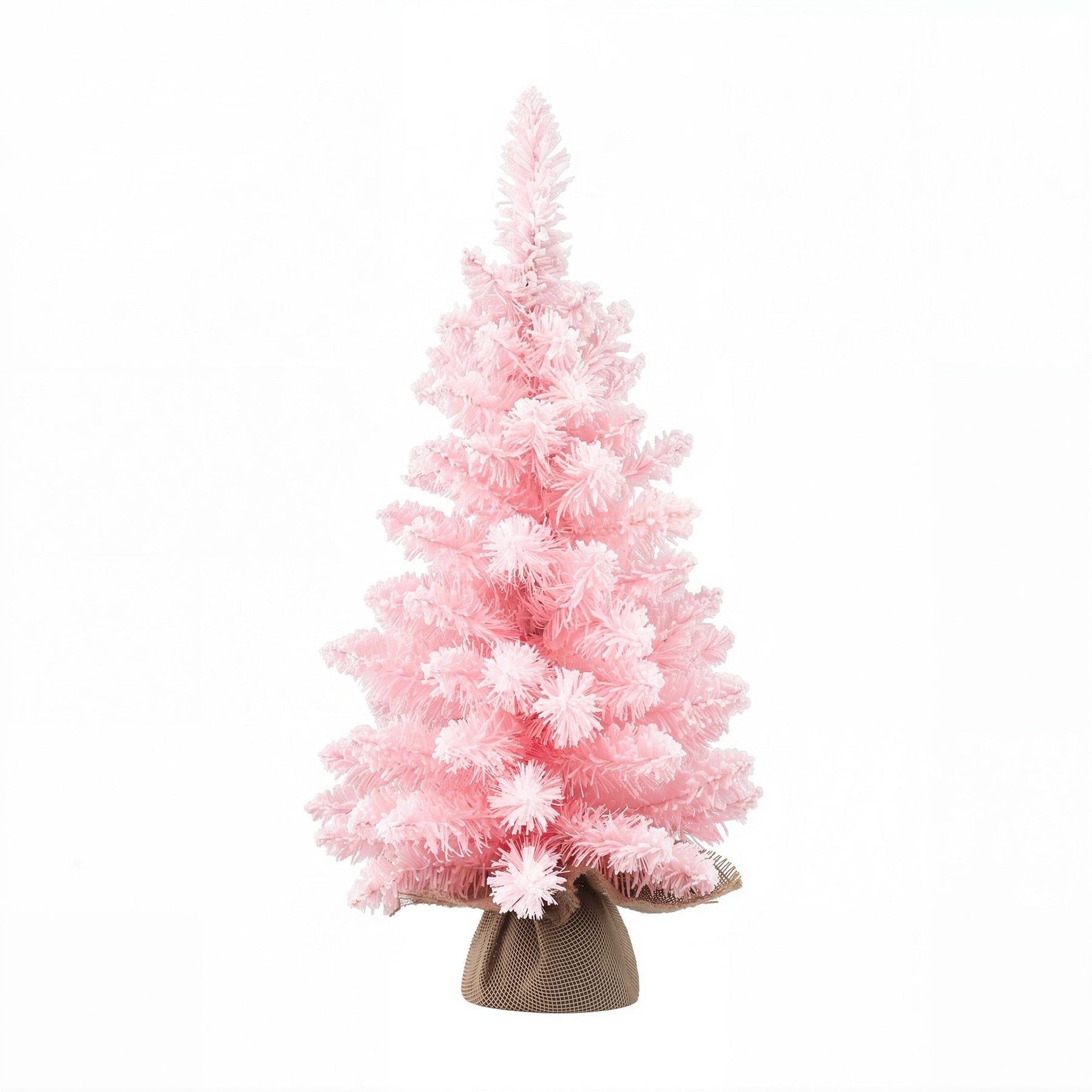 Jingle Jollys 60cm Flocked Pink Christmas Tree Mini Tabletop Xmas Tree - SportZone.co.nz