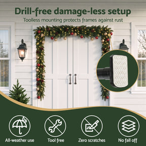 Jingle Jollys Christmas Garland Hook Wreath Hanger Fits 85-160CM Door No Drill - SportZone.co.nz