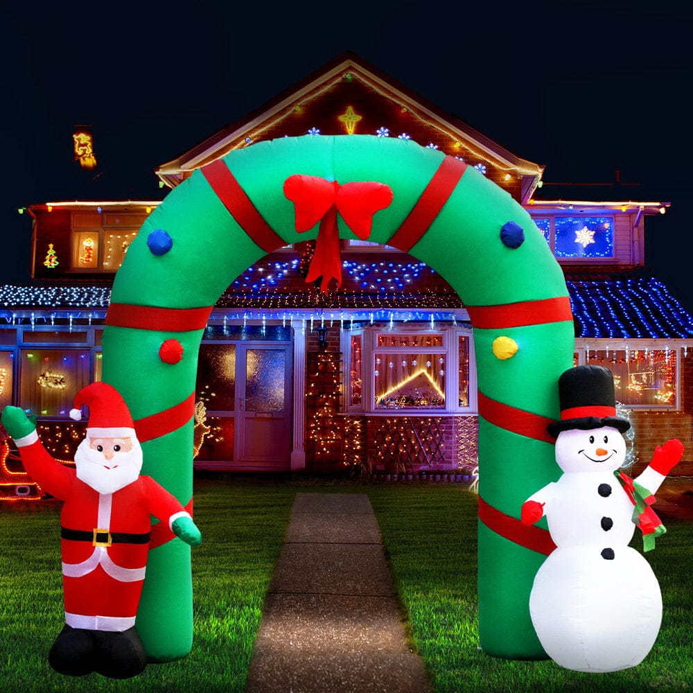Jingle Jollys Christmas Inflatable Archwary 2.8M Illuminated Decorations - SportZone.co.nz