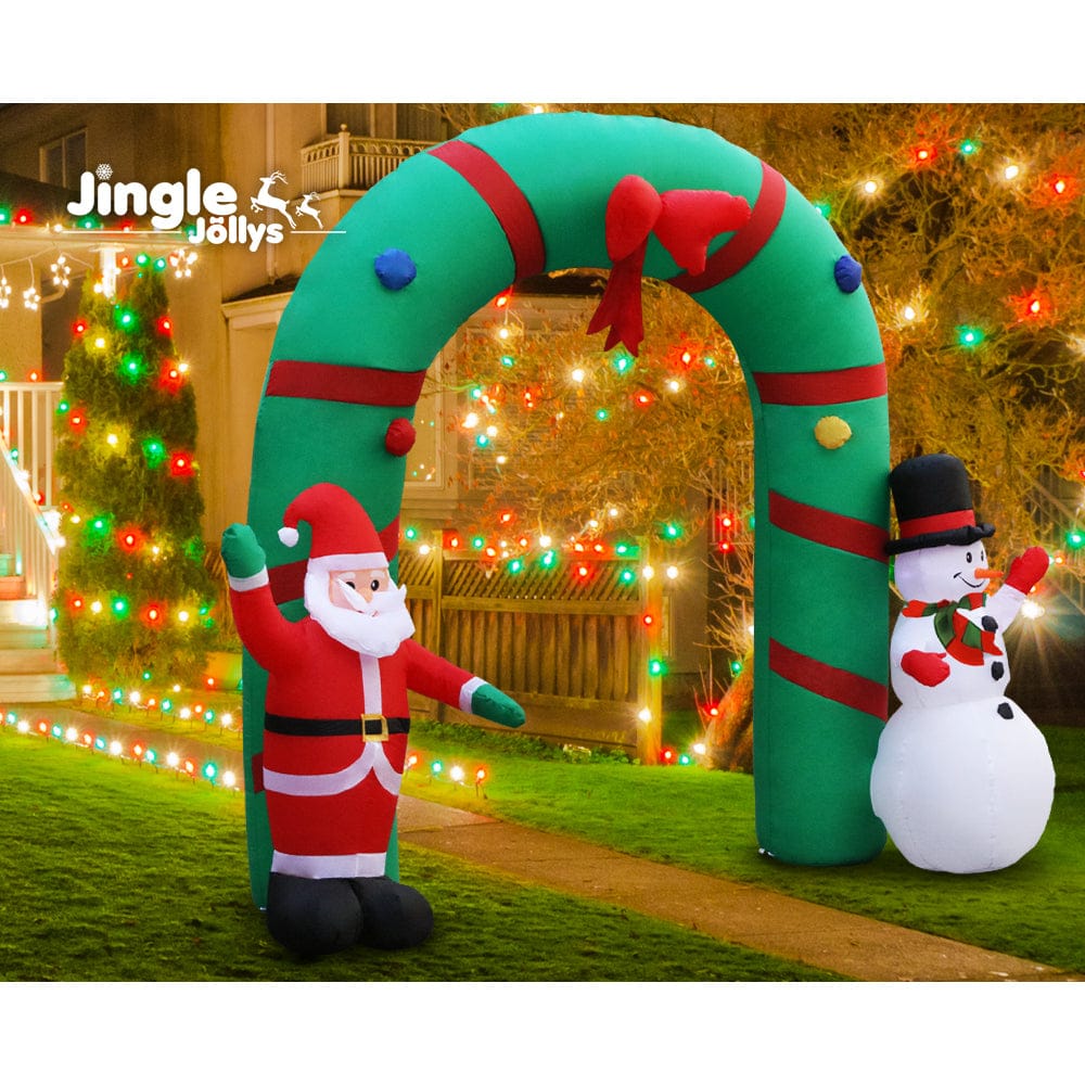 Jingle Jollys Christmas Inflatable Archwary 2.8M Illuminated Decorations - SportZone.co.nz