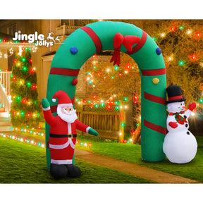 Jingle Jollys Christmas Inflatable Archwary 2.8M Illuminated Decorations - SportZone.co.nz