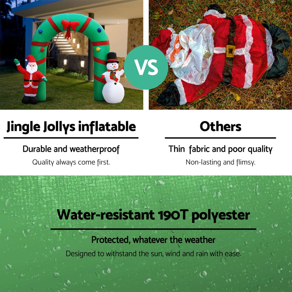 Jingle Jollys Christmas Inflatable Archwary 2.8M Illuminated Decorations - SportZone.co.nz