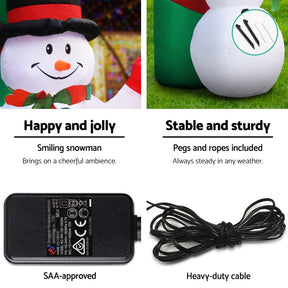 Jingle Jollys Christmas Inflatable Archwary 2.8M Illuminated Decorations - SportZone.co.nz