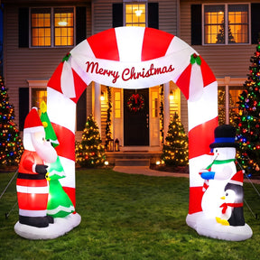 Jingle Jollys Christmas Inflatable Archwary Santa 3M Illuminated Decorations - SportZone.co.nz
