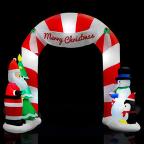 Jingle Jollys Christmas Inflatable Archwary Santa 3M Illuminated Decorations - SportZone.co.nz