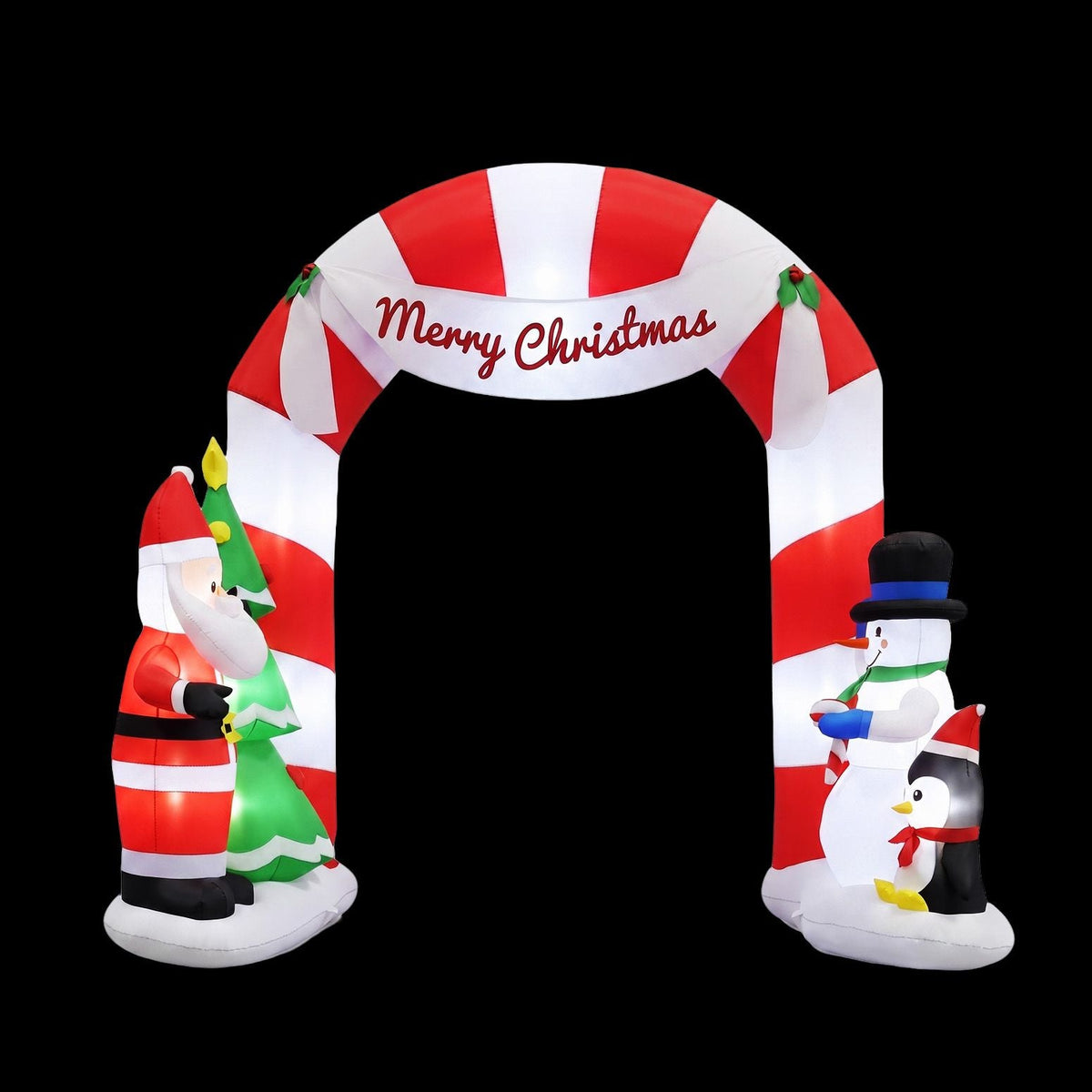 Jingle Jollys Christmas Inflatable Archwary Santa 3M Illuminated Decorations - SportZone.co.nz