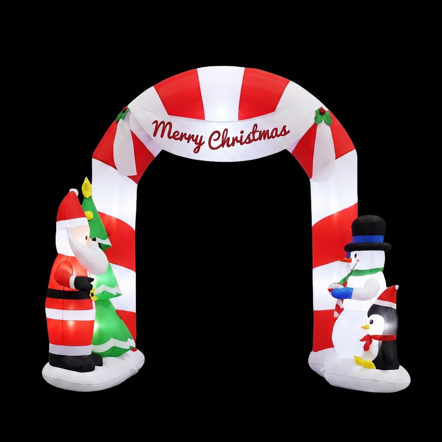 Jingle Jollys Christmas Inflatable Archwary Santa 3M Illuminated Decorations - SportZone.co.nz