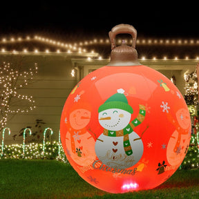 Jingle Jollys Christmas Inflatable Ball 60cm Illuminated Led Snowman Xmas Decor - SportZone.co.nz