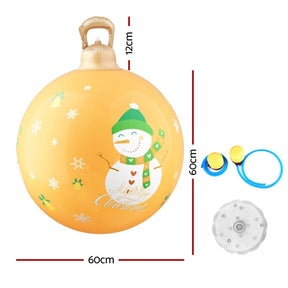 Jingle Jollys Christmas Inflatable Ball 60cm Led Illuminated Snowman Xmas Decor - SportZone.co.nz