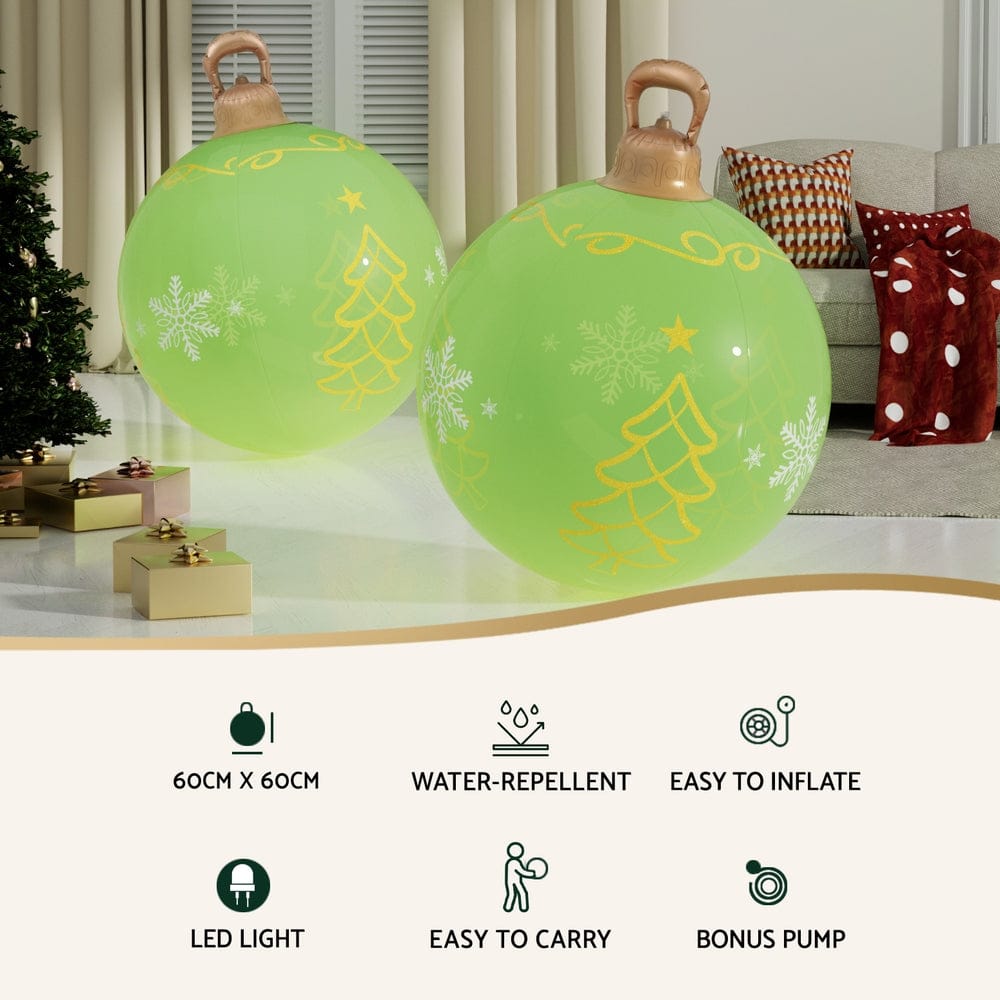 Jingle Jollys Christmas Inflatable Ball 60cm Led Illuminated Xmas Decoration - SportZone.co.nz