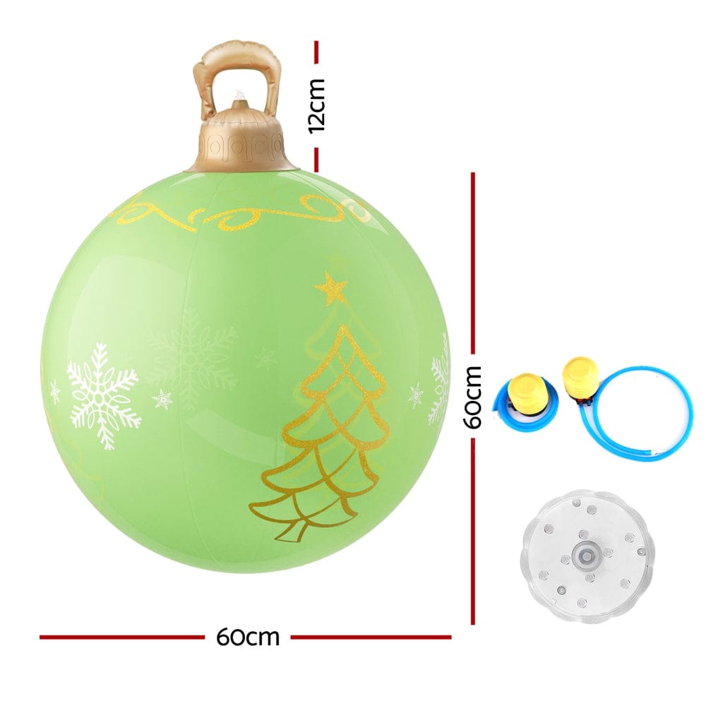 Jingle Jollys Christmas Inflatable Ball 60cm Led Illuminated Xmas Decoration - SportZone.co.nz