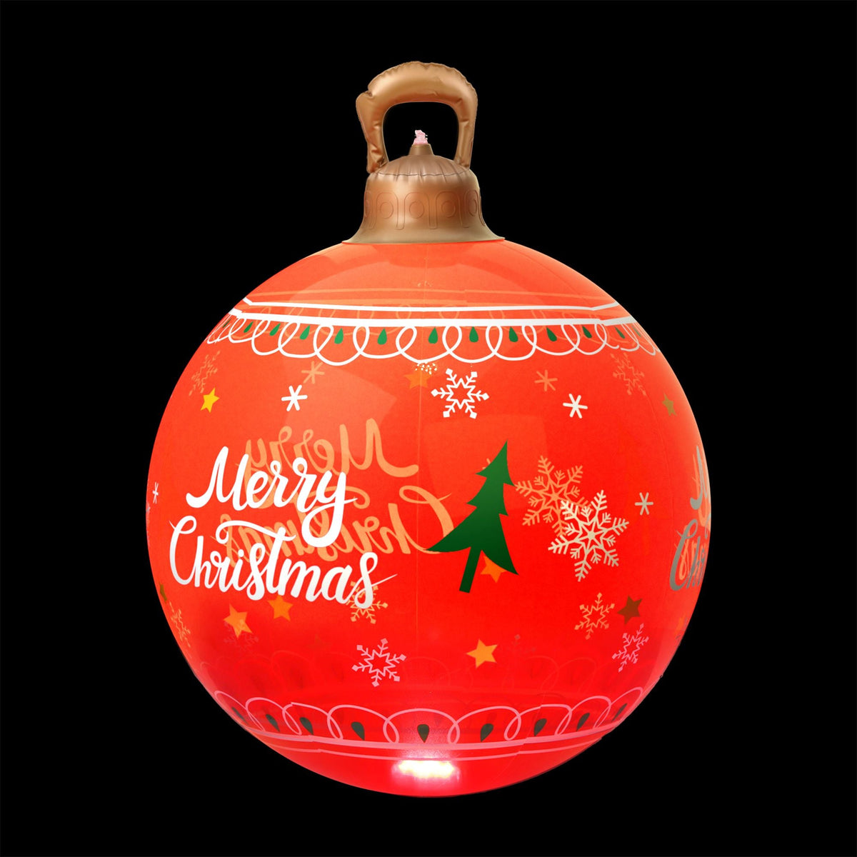 Jingle Jollys Christmas Inflatable Ball 60cm Led Illuminated Xmas Decoration Red - SportZone.co.nz