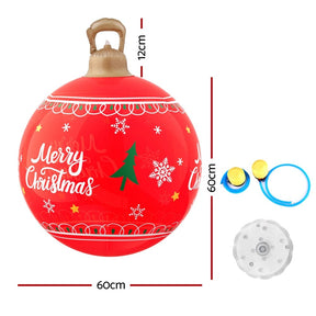 Jingle Jollys Christmas Inflatable Ball 60cm Led Illuminated Xmas Decoration Red - SportZone.co.nz