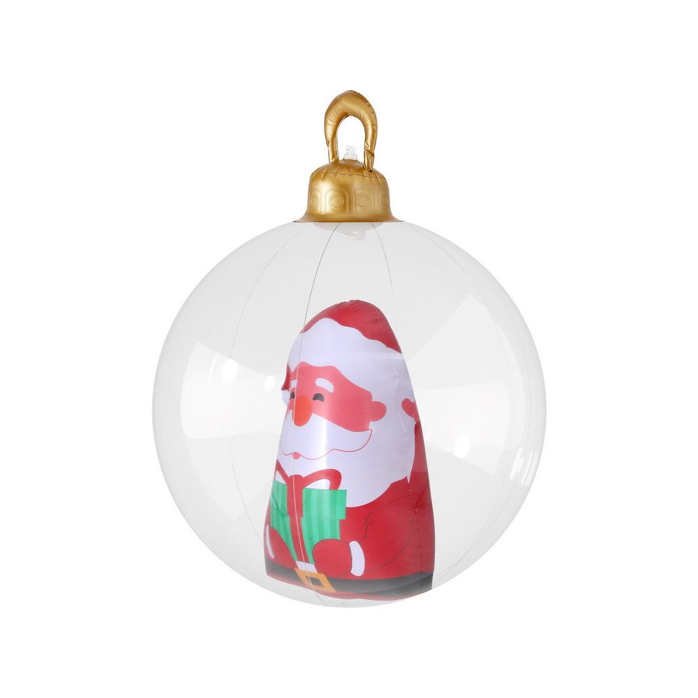 Jingle Jollys Christmas Inflatable Ball 60cm Santa Decoration Giant Bauble Clear - SportZone.co.nz