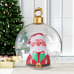 Jingle Jollys Christmas Inflatable Ball 60cm Santa Decoration Giant Bauble Clear - SportZone.co.nz