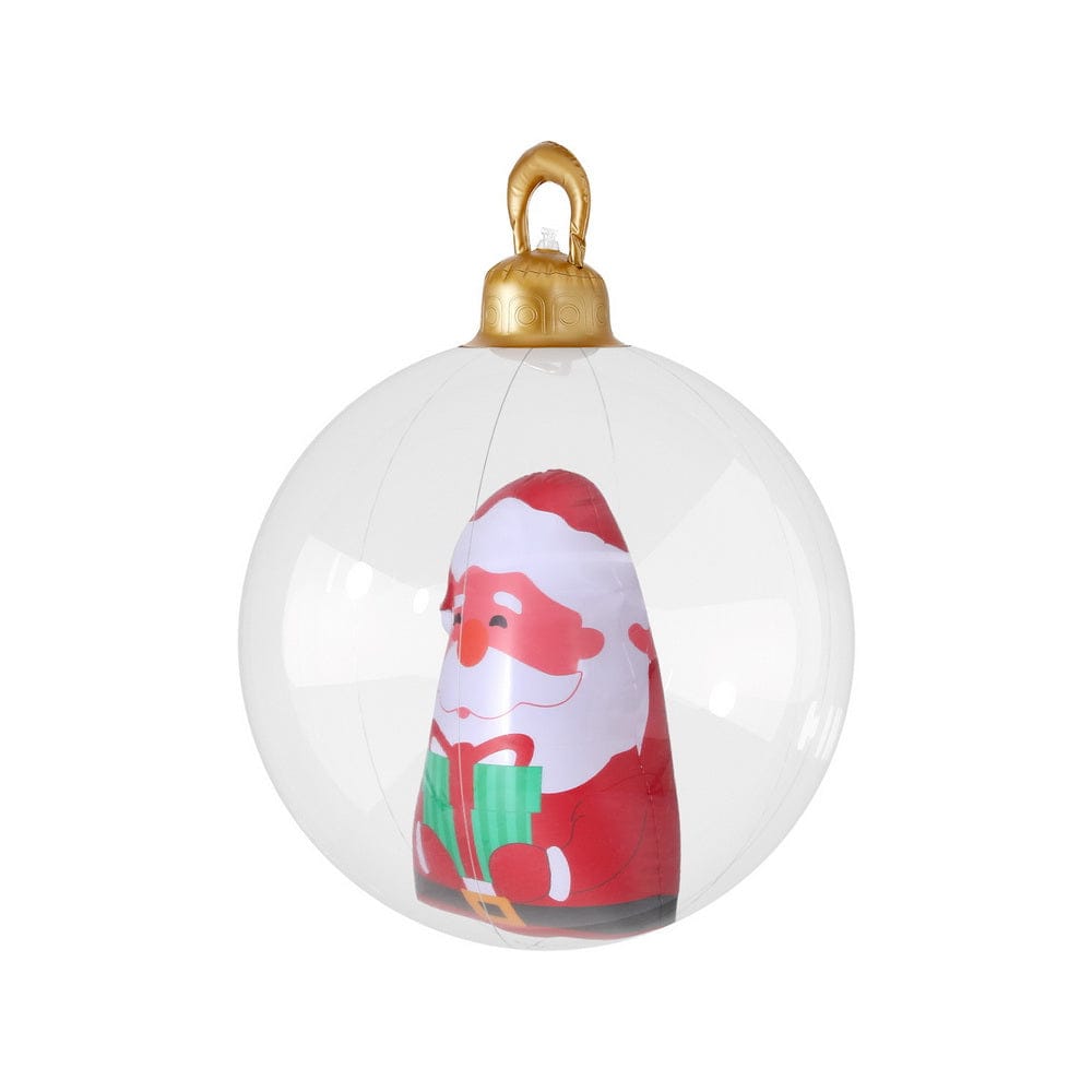 Jingle Jollys Christmas Inflatable Ball 60cm Santa Decoration Giant Bauble Clear - SportZone.co.nz