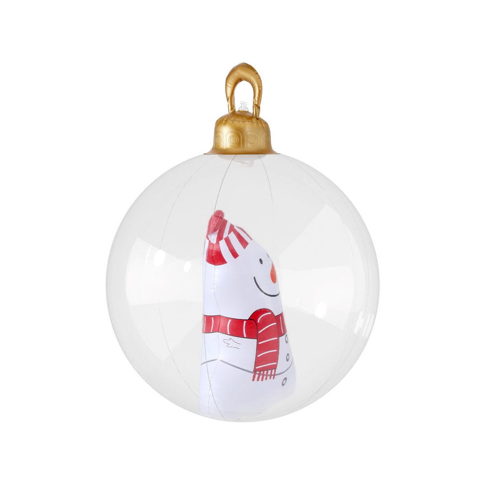 Jingle Jollys Christmas Inflatable Ball 60cm Snowman Decoration Giant Bauble - SportZone.co.nz