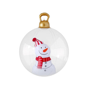 Jingle Jollys Christmas Inflatable Ball 60cm Snowman Decoration Giant Bauble - SportZone.co.nz