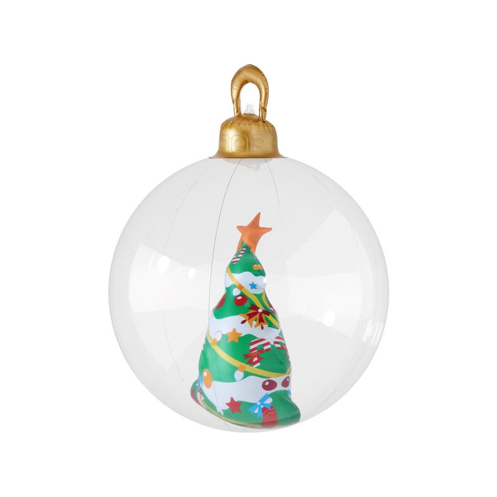 Jingle Jollys Christmas Inflatable Ball 60cm Tree Decoration Giant Bauble Clear - SportZone.co.nz