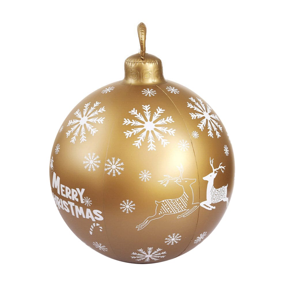 Jingle Jollys Christmas Inflatable Ball Bauble 60cm Outdoor Decoration Gold - SportZone.co.nz