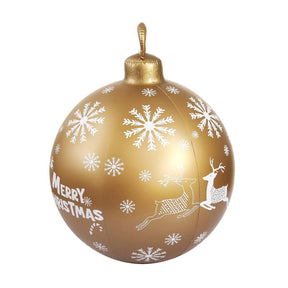 Jingle Jollys Christmas Inflatable Ball Bauble 60cm Outdoor Decoration Gold - SportZone.co.nz