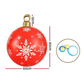 Jingle Jollys Christmas Inflatable Ball Bauble 60cm Outdoor Decoration Red - SportZone.co.nz