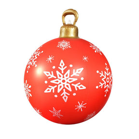 Jingle Jollys Christmas Inflatable Ball Bauble 60cm Outdoor Decoration Red - SportZone.co.nz
