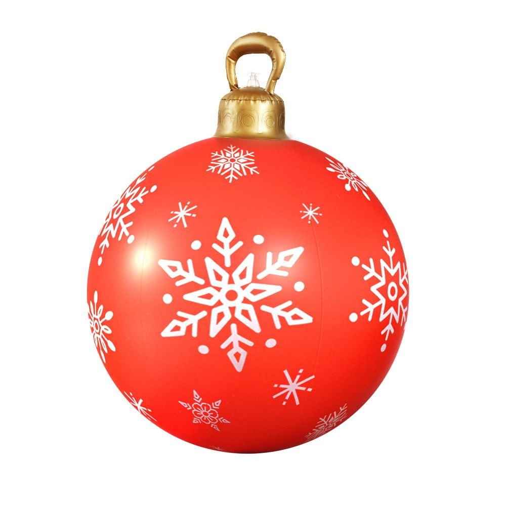Jingle Jollys Christmas Inflatable Ball Bauble 60cm Outdoor Decoration Red - SportZone.co.nz