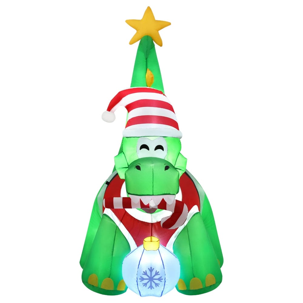 Jingle Jollys Christmas Inflatable Dinosaur 1.86M Height LED Decorations Illuminated - SportZone.co.nz