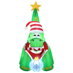 Jingle Jollys Christmas Inflatable Dinosaur 1.86M Height LED Decorations Illuminated - SportZone.co.nz