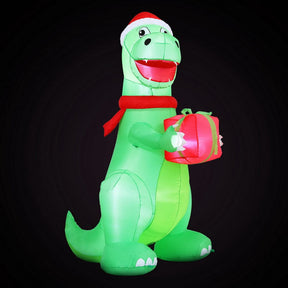 Jingle Jollys Christmas Inflatable Dinosaur 1.8M Height LED Decorations Illuminated - SportZone.co.nz