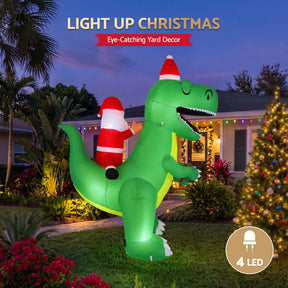 Jingle Jollys Christmas Inflatable Dinosaur 2.5M Illuminated Decorations - SportZone.co.nz