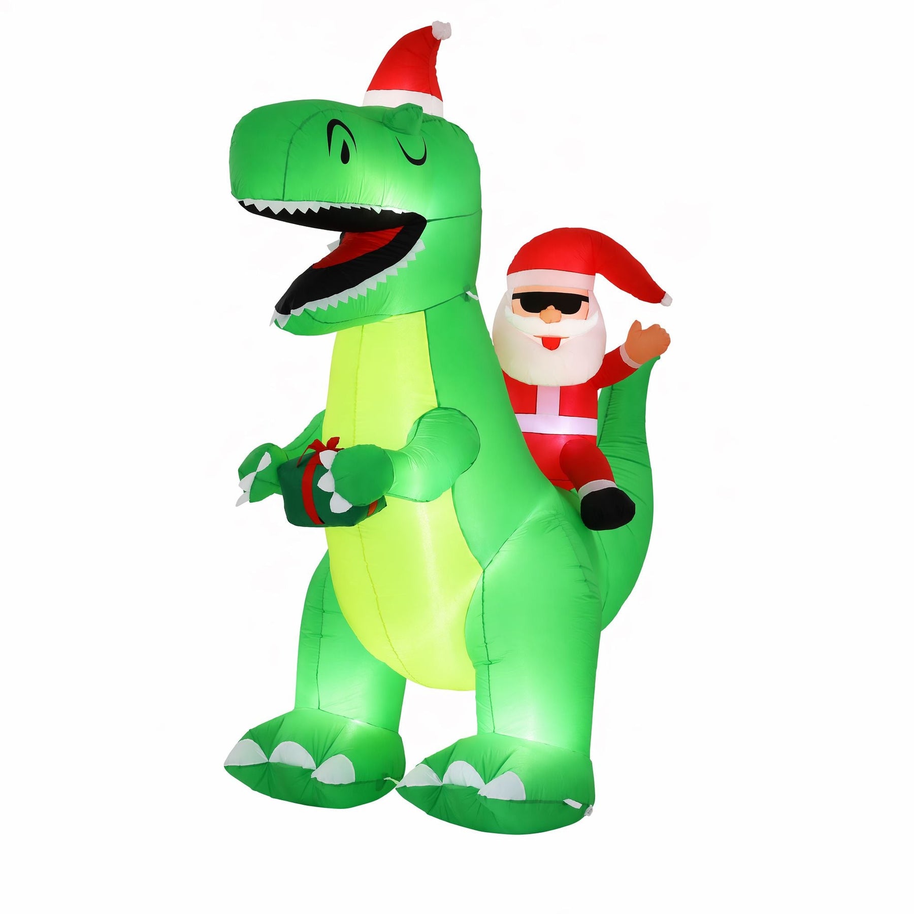 Jingle Jollys Christmas Inflatable Dinosaur 2.5M Illuminated Decorations - SportZone.co.nz
